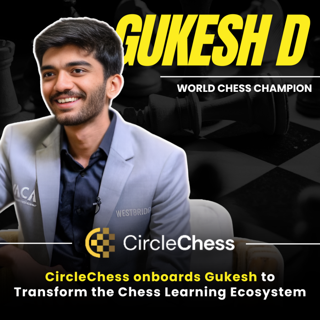 Image of gukesh d supporting caissa ai chess coach platform