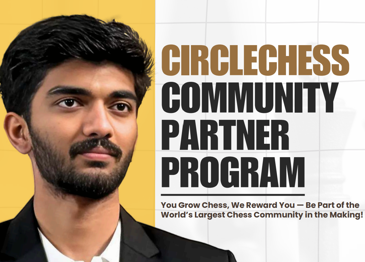 Image of GM Gukesh supporting CircleChess Community Partner Program (CCPP)